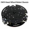 Professional 3WD Smart Robot Car Chassis Kit with 58mm Nylon Omni Wheel & DC Encoder Motors for Arduino Raspberry Pie Microbit, 2-Layer Metal Triangle Panel Robotic Platform DIY Heavy Load Model view 3