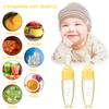 2 Pieces Silicone Baby Spoons Baby Feeding Spoon with Standing Base for Infant 0-24 Months Dispensing and Feeding (Yellow) view 2