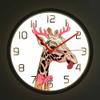 Geek Alerts Cute Pink Giraffe with Horns Exclusive Wall Clock with Voice Control LED Light Battery Operated Silent Non Ticking Watch for Girls Room Safari Baby Animal Nursery Decor view 1