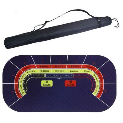 YANGLIYU Game Poker Table mat Portable Poker Table Top 1.20.6m Hold'em Texas Poker Mat Black Jack Baccarat Dice Durable Rubber Home Gaming Desk Pad (Color : Baccarat)