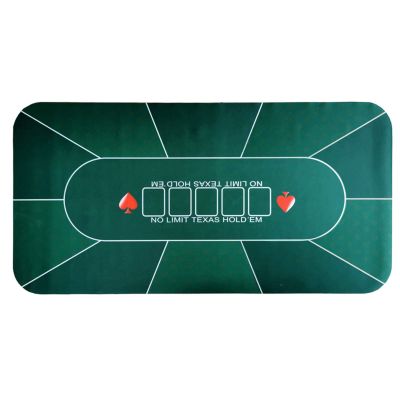 YANGLIYU Game Poker Table mat Portable Poker Table Top 1.20.6m Hold'em Texas Poker Mat Black Jack Baccarat Dice Durable Rubber Home Gaming Desk Pad (Color : All Green)