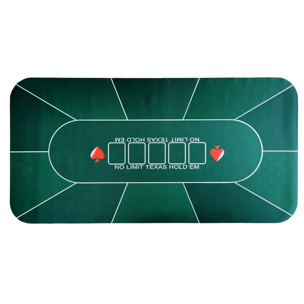 YANGLIYU Game Poker Table mat Portable Poker Table Top 1.20.6m Hold'em Texas Poker Mat Black Jack Baccarat Dice Durable Rubber Home Gaming Desk Pad (Color : All Green)
