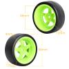 Hobbyfire 12mm Hex RC Drift Car Wheels and Hard Slick Tires for 1/10 Scale Traxxas HSP Redcat Tamiya HPI Kyosho On-Road Drifting Car, Set of 4 view 2