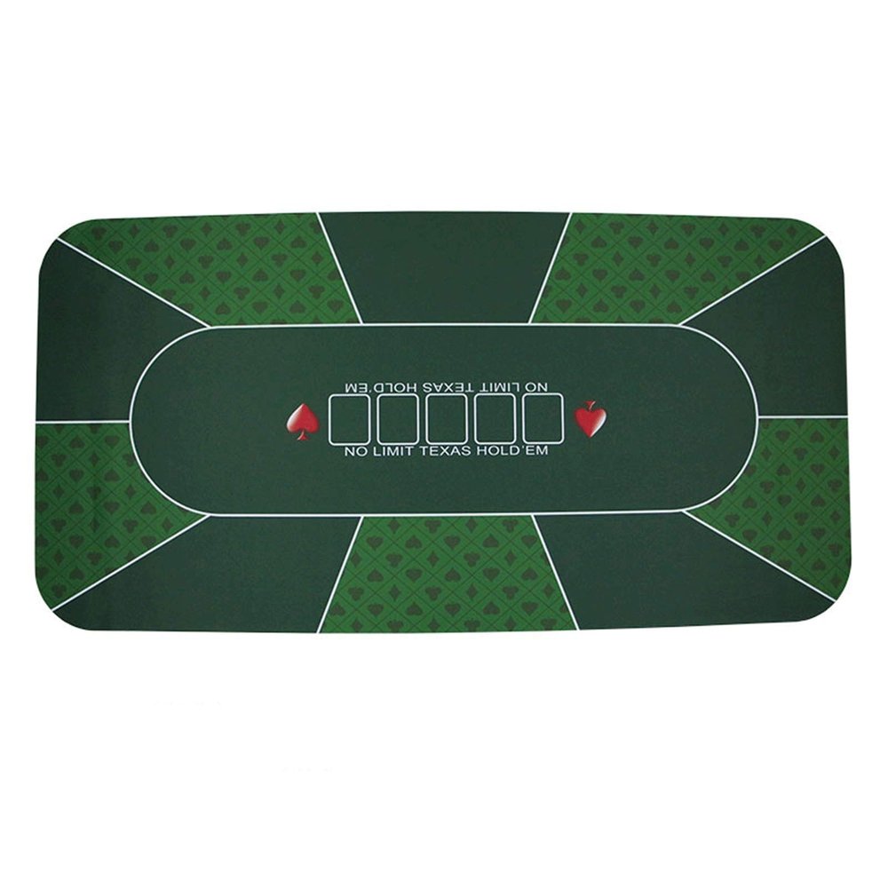 YANGLIYU Game Poker Table mat Portable Poker Table Top 1.20.6m Hold'em Texas Poker Mat Black Jack Baccarat Dice Durable Rubber Home Gaming Desk Pad (Color : Dark Green)