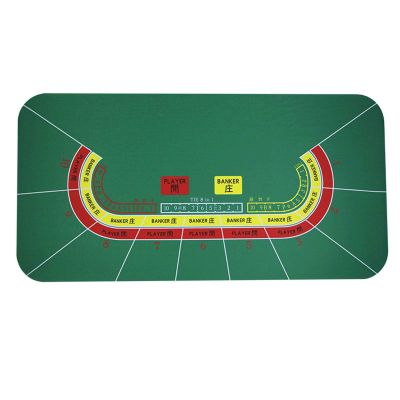 YANGLIYU Game Poker Table mat Portable Poker Table Top 1.20.6m Hold'em Texas Poker Mat Black Jack Baccarat Dice Durable Rubber Home Gaming Desk Pad (Color : Baccarat Green)