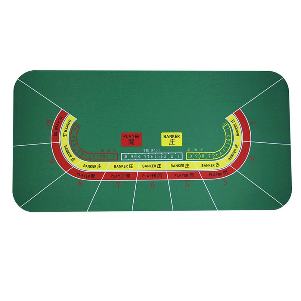 YANGLIYU Game Poker Table mat Portable Poker Table Top 1.20.6m Hold'em Texas Poker Mat Black Jack Baccarat Dice Durable Rubber Home Gaming Desk Pad (Color : Baccarat Green)
