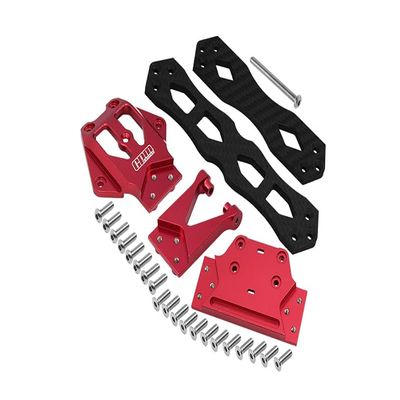 GPM For Losi 1/10 Lasernut U4 Tenacity LOS03028 Upgrade Parts Aluminum Alloy + Carbon Fiber Sub Chassis - 32Pc Set Red