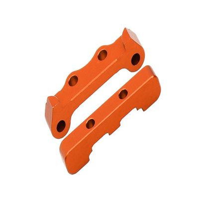 GPM For Losi 1/18 Mini-T 2.0 2WD Stadium Truck Upgrade Parts Aluminum Rear Lower Suspension Arm Mount - 2Pc Set Orange