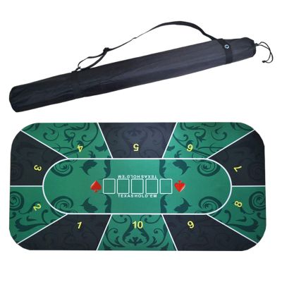 YANGLIYU Game Poker Table mat Portable Poker Table Top 1.20.6m Hold'em Texas Poker Mat Black Jack Baccarat Dice Durable Rubber Home Gaming Desk Pad (Color : Green Flower Pattern)