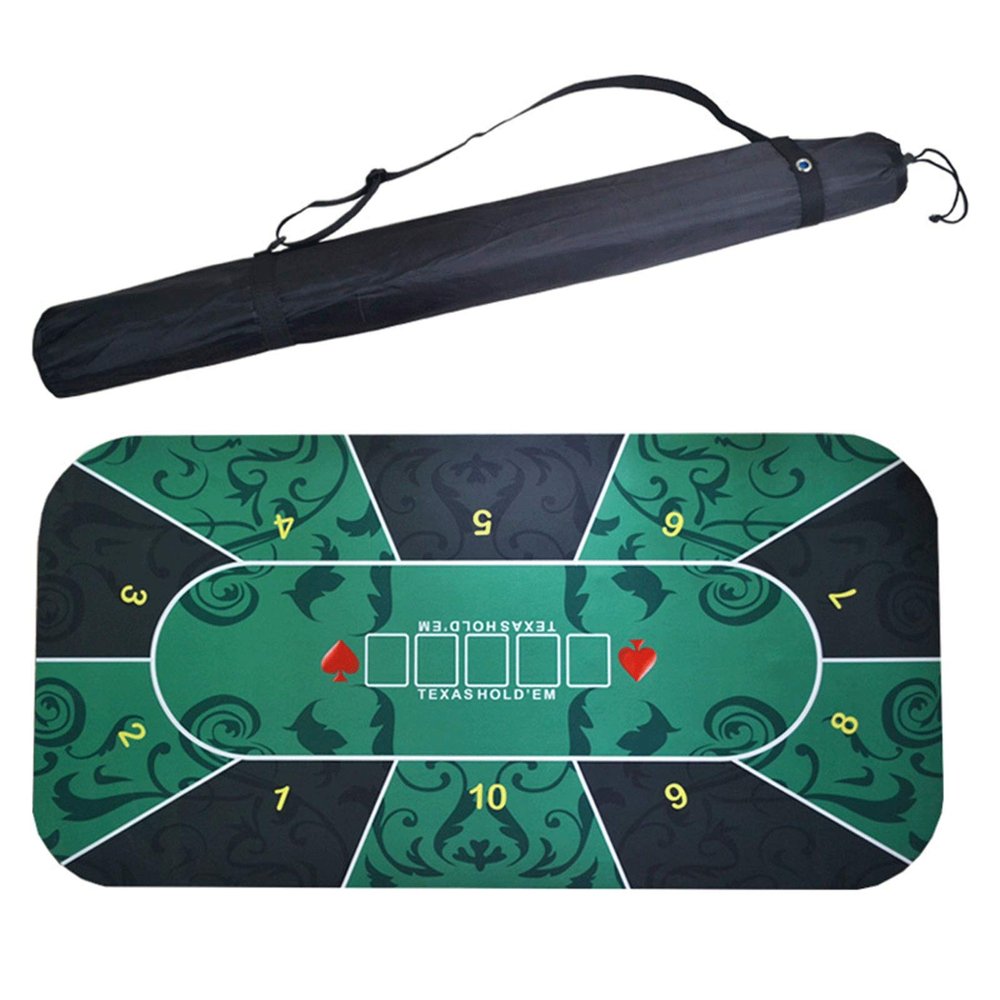 YANGLIYU Game Poker Table mat Portable Poker Table Top 1.20.6m Hold'em Texas Poker Mat Black Jack Baccarat Dice Durable Rubber Home Gaming Desk Pad (Color : Green Flower Pattern)