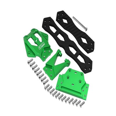GPM For Losi 1/10 Lasernut U4 Tenacity LOS03028 Upgrade Parts Aluminum Alloy + Carbon Fiber Sub Chassis - 32Pc Set Green