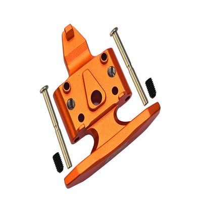 GPM For Losi 1/18 Mini-T 2.0 2WD Stadium Truck Upgrade Parts Aluminum Front Bumper with D-Rings + Aluminum Front Skid Plate - 5Pc Set Orange