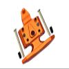 GPM For Losi 1/18 Mini-T 2.0 2WD Stadium Truck Upgrade Parts Aluminum Front Bumper with D-Rings + Aluminum Front Skid Plate - 5Pc Set Orange view 1