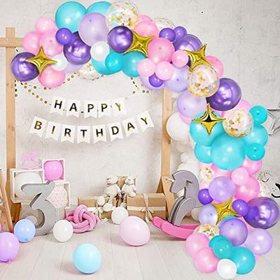 SJHY 107pcs Balloon Arch Kit,Garland for Kids Girl Birthday Party Decoration Air Latex Balloon Balloon Arch Kit (Color : 107pcs Set)