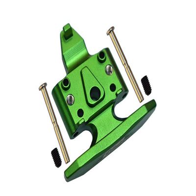GPM For Losi 1/18 Mini-T 2.0 2WD Stadium Truck Upgrade Parts Aluminum Front Bumper with D-Rings + Aluminum Front Skid Plate - 5Pc Set Green
