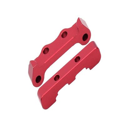 GPM For Losi 1/18 Mini-T 2.0 2WD Stadium Truck Upgrade Parts Aluminum Rear Lower Suspension Arm Mount - 2Pc Set Red
