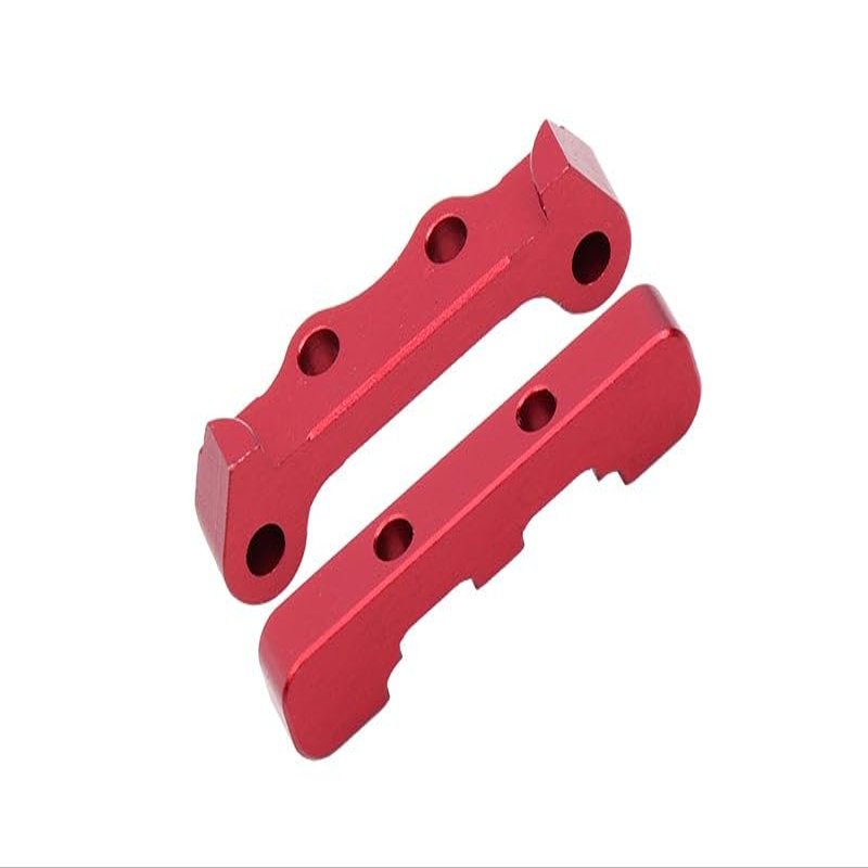 GPM For Losi 1/18 Mini-T 2.0 2WD Stadium Truck Upgrade Parts Aluminum Rear Lower Suspension Arm Mount - 2Pc Set Red