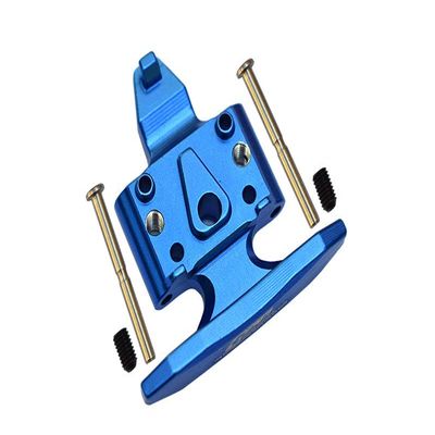GPM For Losi 1/18 Mini-T 2.0 2WD Stadium Truck Upgrade Parts Aluminum Front Bumper with D-Rings + Aluminum Front Skid Plate - 5Pc Set Blue