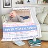 Personalized Baby Blanket with Birth Information for Girls and Boys Customized Photo Blanket Customized Newborns Picture Gift for New Born Baby New Dad Mom view 4