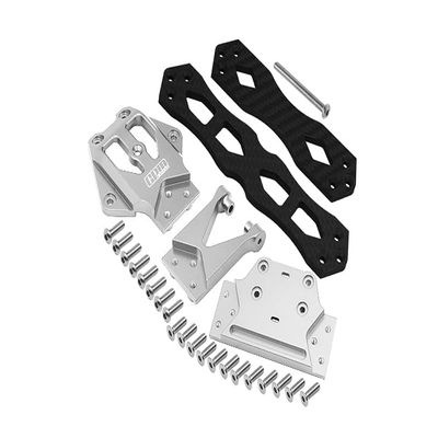 GPM For Losi 1/10 Lasernut U4 Tenacity LOS03028 Upgrade Parts Aluminum Alloy + Carbon Fiber Sub Chassis - 32Pc Set Silver