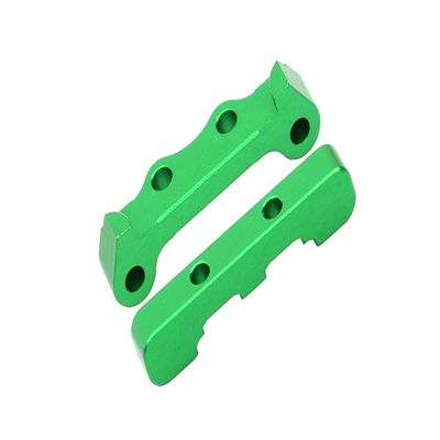 GPM For Losi 1/18 Mini-T 2.0 2WD Stadium Truck Upgrade Parts Aluminum Rear Lower Suspension Arm Mount - 2Pc Set Green