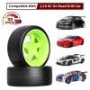 CrazayHobby RC Drift Wheels and Tires Hard Plastic Slick Tires 12mm Hex for 1/10 Traxxas 4Tec 2.0 3.0 Tamiya TT01 TT02 HPI HSP MsST On-Road Car view 4