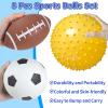 Ynanimery Balls for Toddlers, Toy Balls for Kids, Set of 8 Sport Toys with Pump/Beach Ball/Soccer/Basketball/Tennis/Football/Massage Ball/Rugby/PlaygroundBalls for Indoor Outdoor Party Games view 3