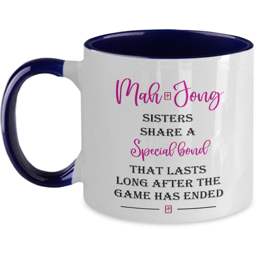 Mah Jong Game Mug, Mah Jong Player Mug, Mah Jong Sisters Bond, Mah Jong Game Gift, Mah Jong Player Gift, 2-Tone 11oz