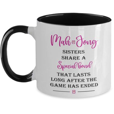 Mah Jong Game Mug, Mah Jong Player Mug, Mah Jong Sisters Bond, Mah Jong Game Gift, Mah Jong Player Gift, 2-Tone 11oz