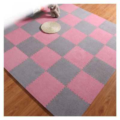 AYLYHD Foam Play Mat Tiles Home Bedroom Interlocking Carpet Tiles Living Room Thicken Soundproof Mat Soft Play Area for Kids and Children's Room Suede Foam Carpet (Color : B, Size : 30x30x1cm-54pcs)