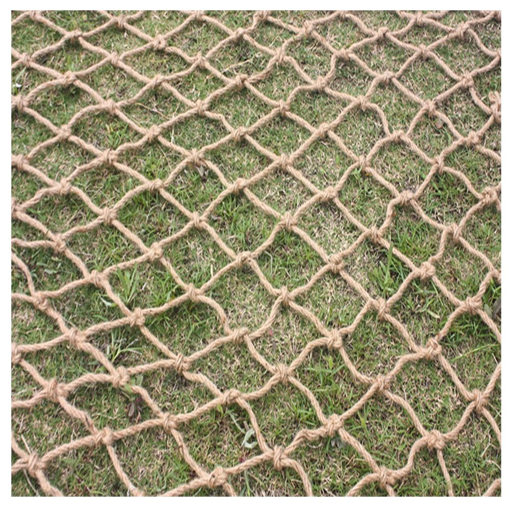 Rope Netting Child Safety Grid Heavy Duty Hemp Rope Cargo Net Playground Railing Climbing Net Indoor Stair Protective Net Treehouse Rope Ladder (Size : 4 * 4m(13 * 13ft))