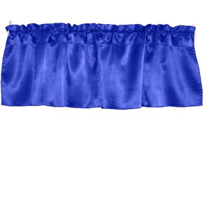 Zen Creative Designs Solid Shiny Satin Window Valance Home Dcor Bedroom Nursery Kitchen Window (58" Wide x 16" Long, Royal Blue)