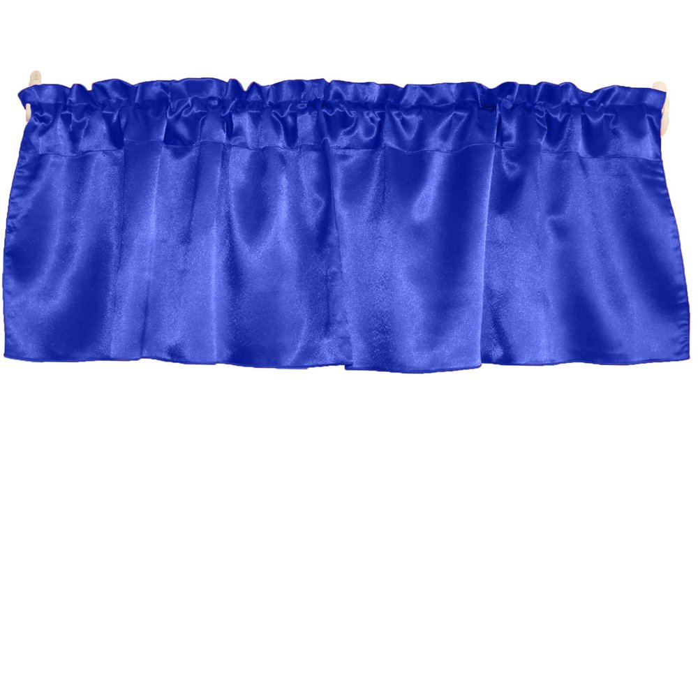 Zen Creative Designs Solid Shiny Satin Window Valance Home Dcor Bedroom Nursery Kitchen Window (58" Wide x 16" Long, Royal Blue)