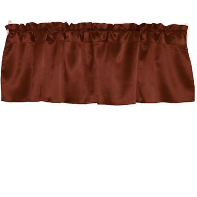 Zen Creative Designs Solid Shiny Satin Window Valance Home Dcor Bedroom Nursery Kitchen Window (58" Wide x 16" Long, Rust)