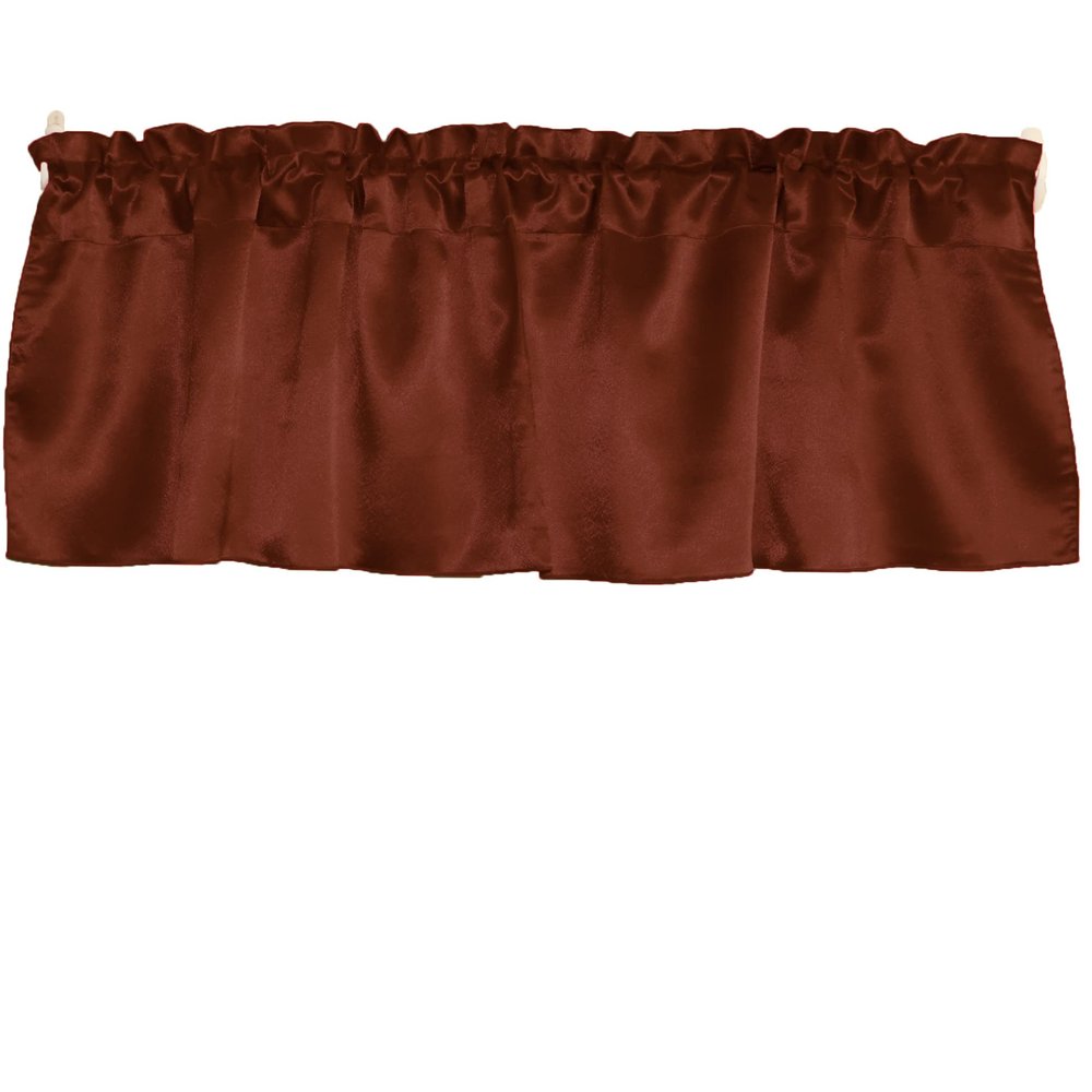 Zen Creative Designs Solid Shiny Satin Window Valance Home Dcor Bedroom Nursery Kitchen Window (58" Wide x 16" Long, Rust)