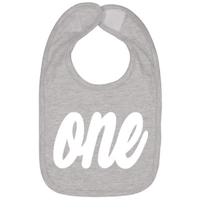 Aiden's Corner Handmade Cute Baby Boy Girl One First Birthday Smash Cake Bibs - Infant 1st Birthday Bibs (White Heather)