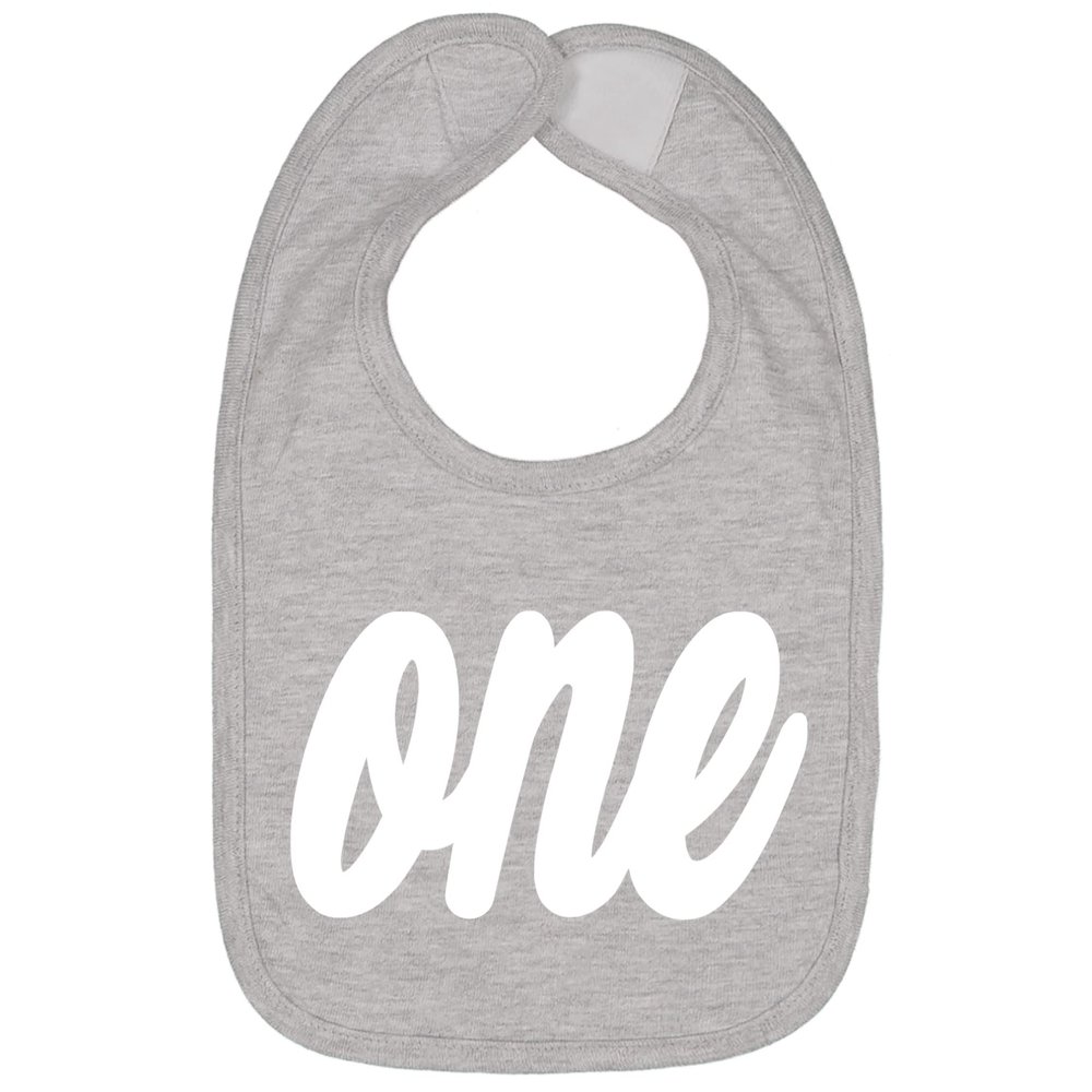 Aiden's Corner Handmade Cute Baby Boy Girl One First Birthday Smash Cake Bibs - Infant 1st Birthday Bibs (White Heather)