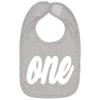 Aiden's Corner Handmade Cute Baby Boy Girl One First Birthday Smash Cake Bibs - Infant 1st Birthday Bibs (White Heather) view 1