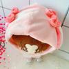 niannyyhouse Rabbit Clothes 20cm(7.8in) Plush Doll Clothes Onesies + Shoe 2-Piece Set Pink Pajamas (Pink) view 4