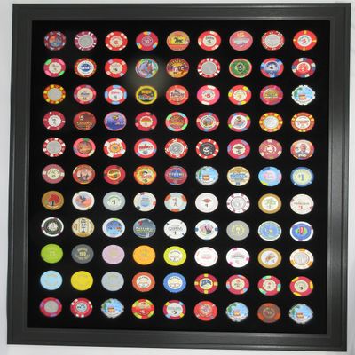 Tiny Treasures Picture Display Frame for 99 Casino Poker Chips (not included) (Black)
