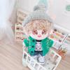 niannyyhouse Doll Clothes Suit 7.8in/20cm Plush Doll Clothes Hat+ Sweater + T-Shirt + Shorts + Shoe 5-Piece Set Green Vintage Sweater view 3