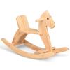 KRAND Rocking Horse Wooden Ride On Toy for Kids Classic Design Rocking Horse with Pedal and Safe Backrest Fine Workmanship(Classic, Natural) view 1