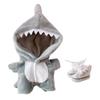 niannyyhouse Shark Clothes 20cm(7.8in) Plush Doll Clothes Onesies + Shoe 2-Piece Set Gray Pajamas (Gray) view 1