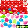 28PCS Valentines Gifts Cards with Kawaii Mochi Squishy Toy, Glow in The Dark Mini Cute Animal Squishies Stress Relief Toy for Kids, Valentine Party Favors, Classroom Exchange Prizes view 1