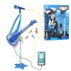 TAKIHON Guitar and Microphone Set for Kids,Guitar Toys with Music&Colorful Light,Adjustable Height Microphone with Stand,Karaoke Toys Gift for Boy,Girls,Toddlers(Blue)-Upgraded view 1