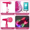 TAKIHON Guitar and Microphone Set for Kids,Guitar Toys with Music&Colorful Light,Adjustable Height Microphone with Stand,Karaoke Toys Gift for Boy,Girls,Toddlers(Red)-Upgraded view 4