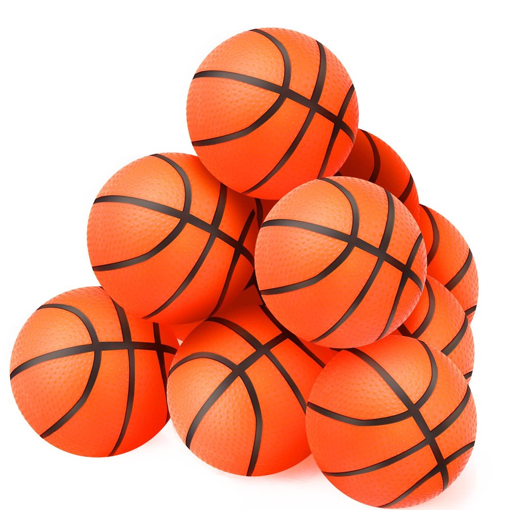Civaner 20 Pcs Mini Soccer Basketball for Kids 4 Inch Inflatable Rubber Small Basketballs Gifts Toddlers Bouncy Toys Balls for Sports Beach Pool Theme Party Favor(Basketball Style)