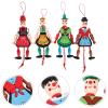 ABOOFAN 4Pc Funny Wooden Toy Ornaments Hanging Decoration Wood Puppet Doll Toys Wooden Hanging Puppet Toys Marionette Pull String Doll (Random Style) view 2