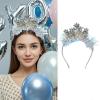 Soochat Happy New Year Headband Tiara New Year Headband Hair Hoop Headdress with Tinsel New Years Eve Party Supplies view 4