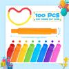 100 Pieces Tubes Sensory Toys Fidget Tube for Teens and Adults Multi-Color Mini Stretch Pull Tube Toy for Stress and Anxiety Relief Sensory Tools DIY Creative Handmade Activities view 2